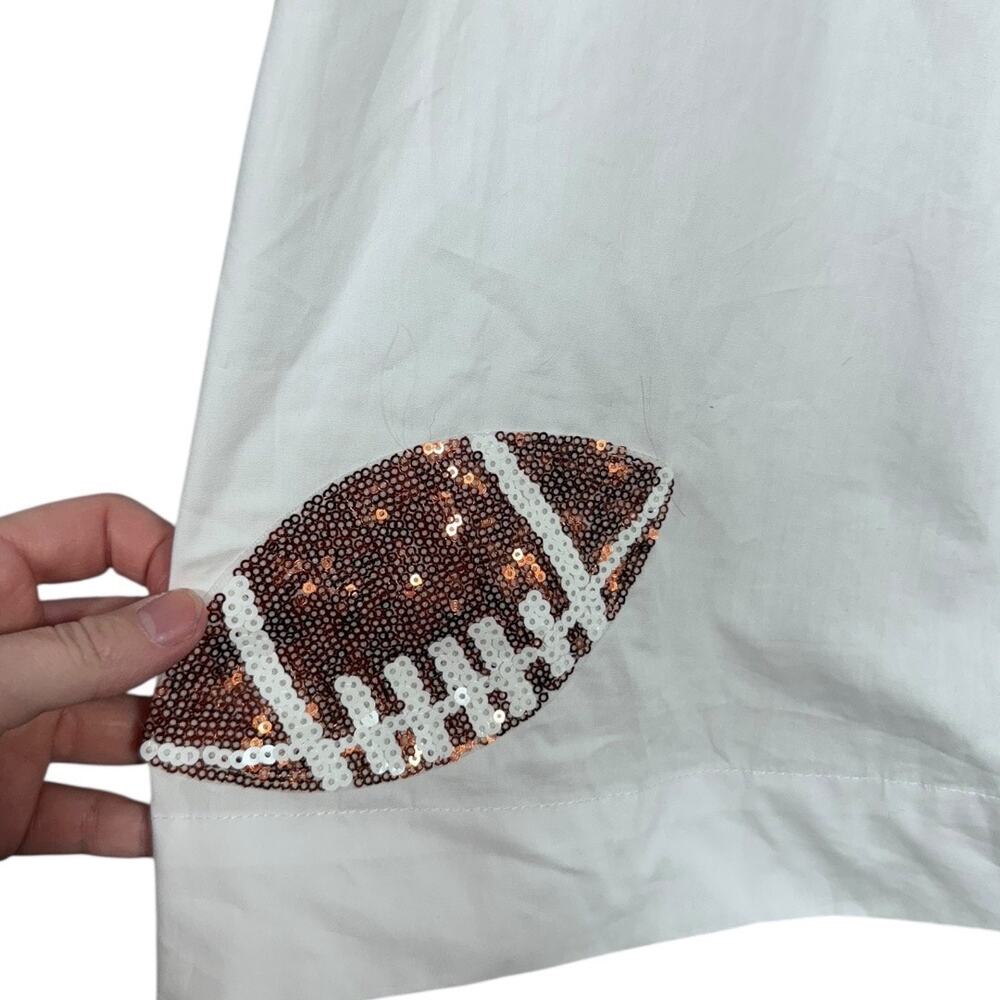 ODDY White Sequin Football Top with Ruffle Sleeve - Size 1XL - NWT - Picture 3 of 5
